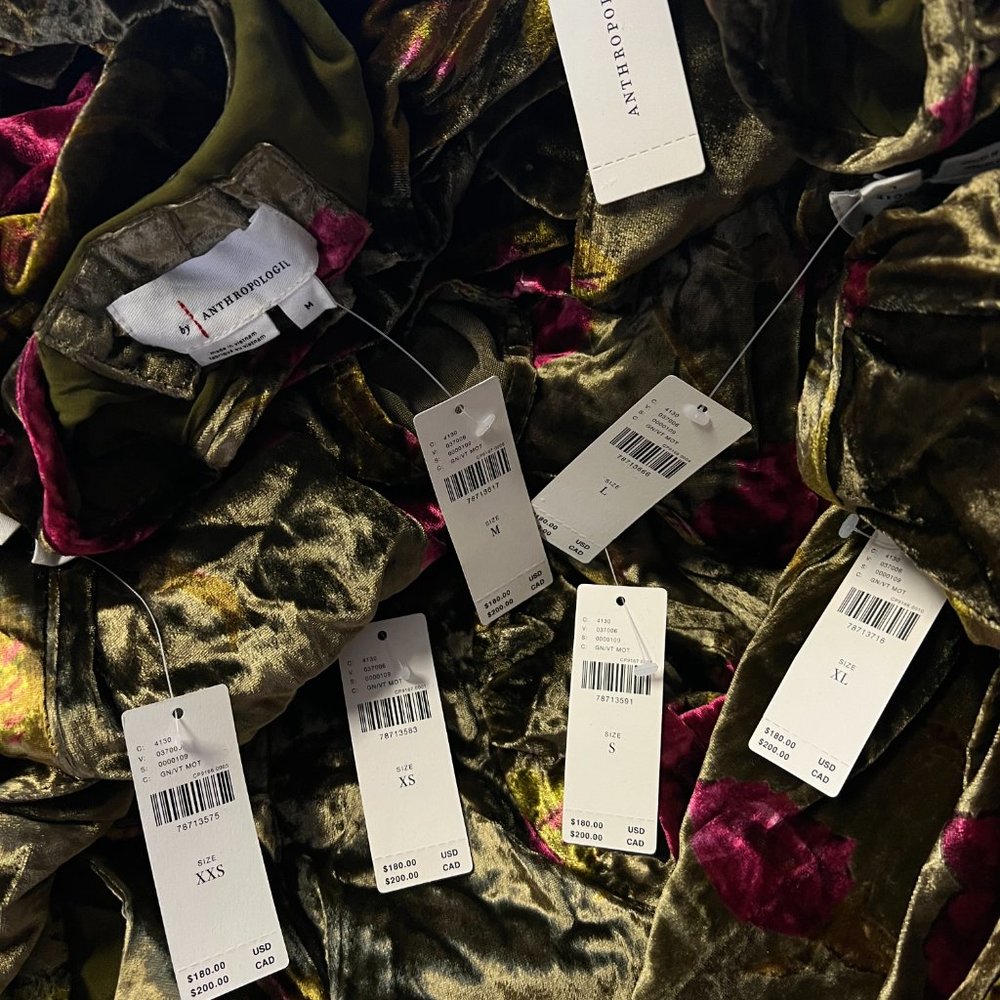 Anthropologie The Somerset Maxi Dress: Velvet Edition / GREEN MOTIF NWT - Picture 14 of 14